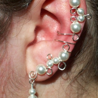Pearl Vined Ear-Cuff-Left Image: Preal Vined Ear-Cuff-Left