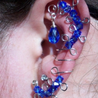 Sapphire Tucked Vined Ear-Cuff Image: Sapphire Tucked Vined Ear-Cuff