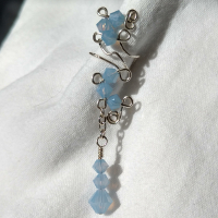 One of a Kind Air Blue Opal Earcuff with Dangle Image: One of a Kind Air Blue Opal Earcuff with Dangle