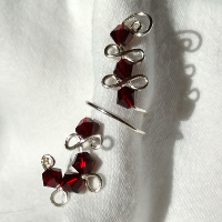 " One of a Kind Small Garnet Vined Earcuff " Image: " One of a Kind Small Garnet Vined Earcuff "