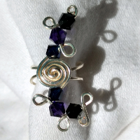 " One of a Kind Purple/Indigo/Jet Earcuff " Image: " One of a Kind Purple/Indigo/Jet Earcuff "